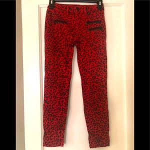 Girls Leopard Skinny Jeans